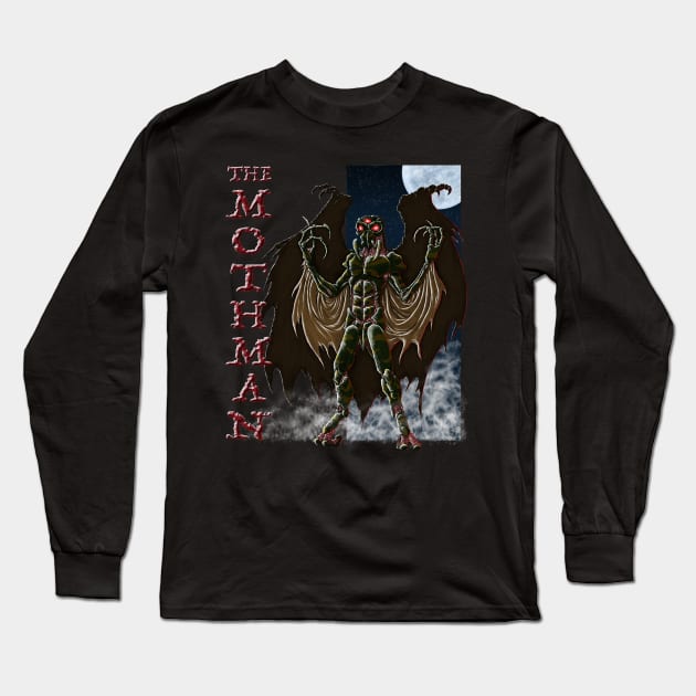 Mothman II Long Sleeve T-Shirt by adefelice